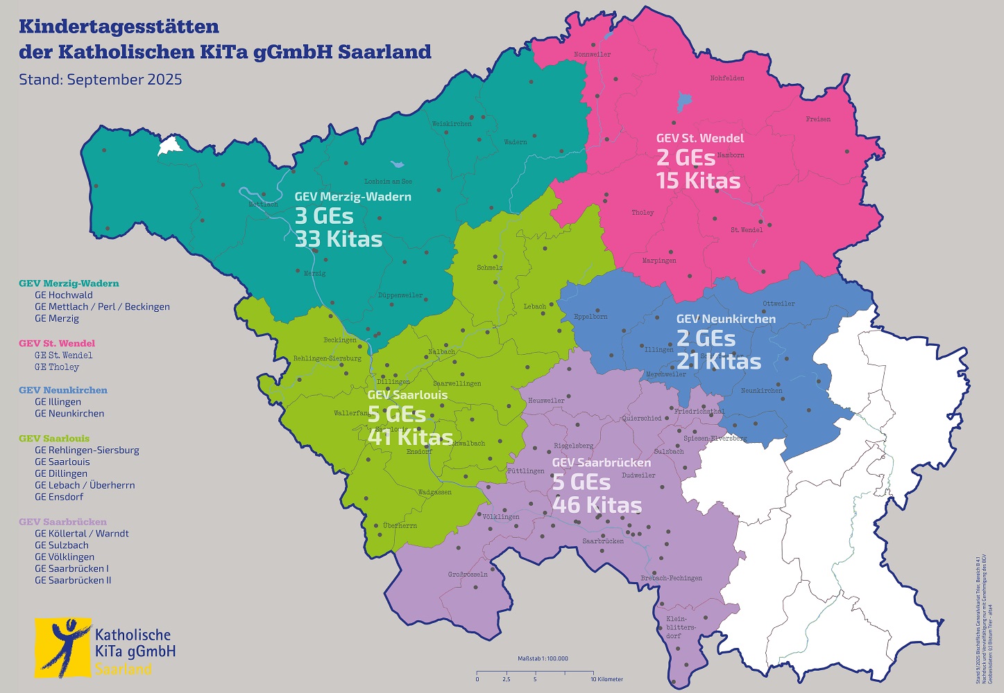 Kindertagesstätten der Katholischen KiTa gGmbH Saarland